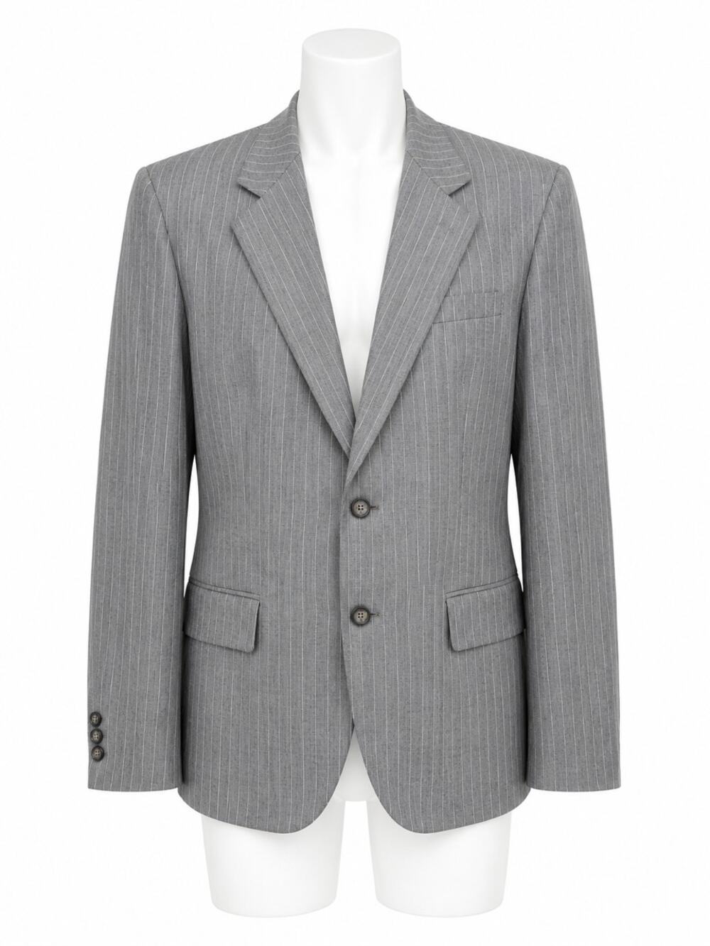American Craftsmen Gray Pinstripe Blazer Sport Coat USA Made 42R Vintage
